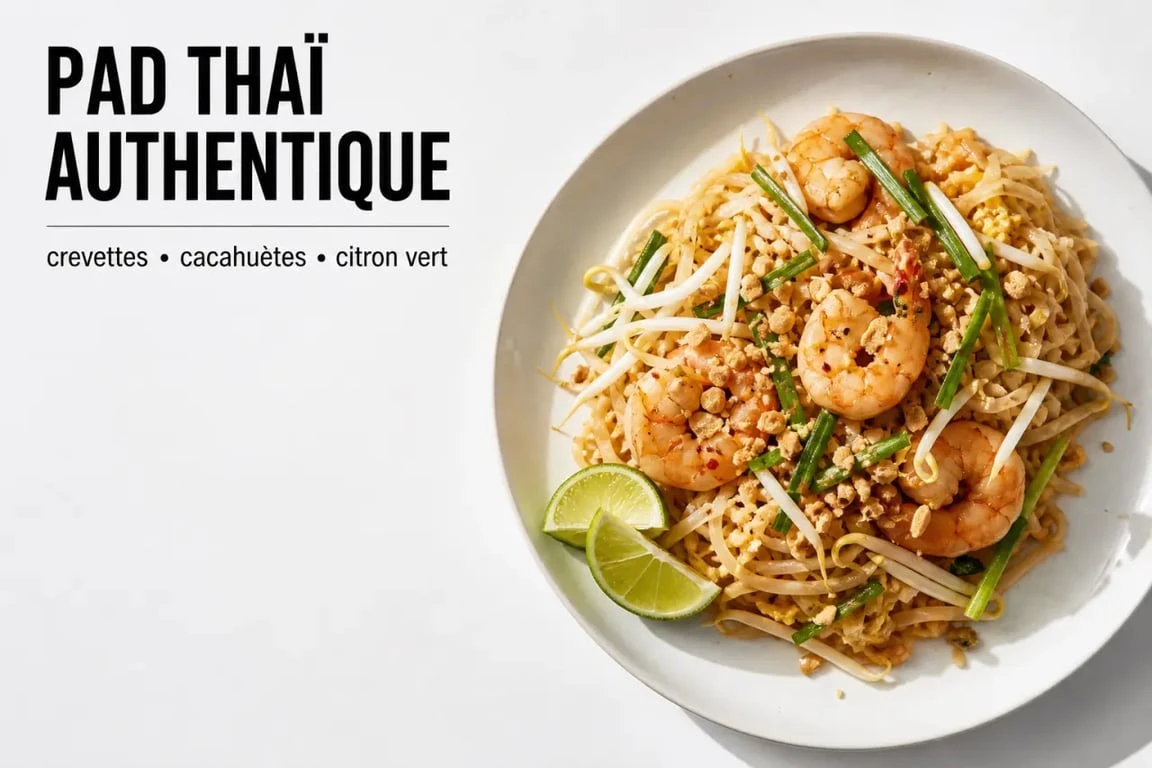 Pad Thaï authentique préparé avec des ingrédients d'épicerie asiatique en ligne