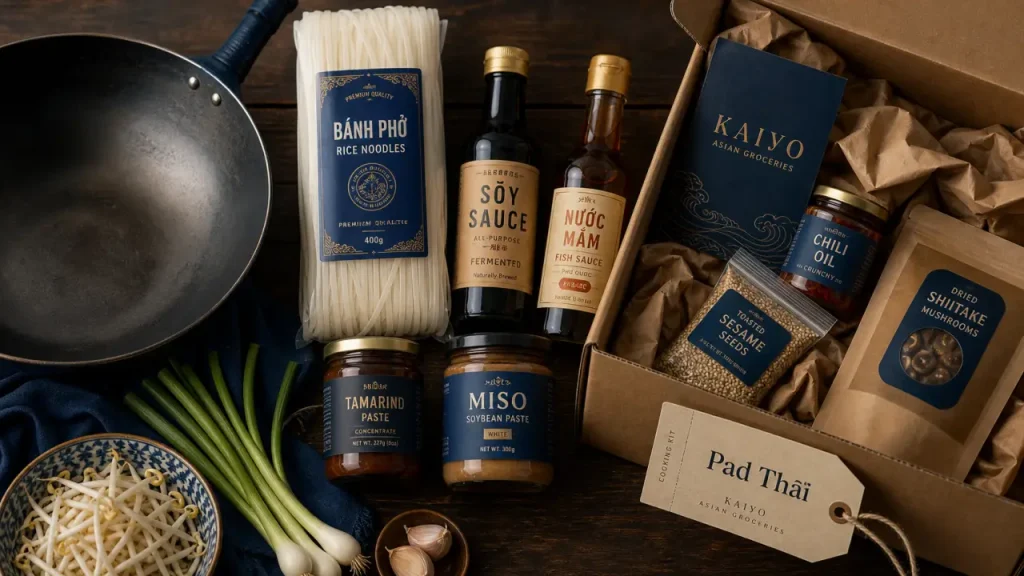 Épiceries asiatiques en ligne : wok, nouilles de riz et sauces soja