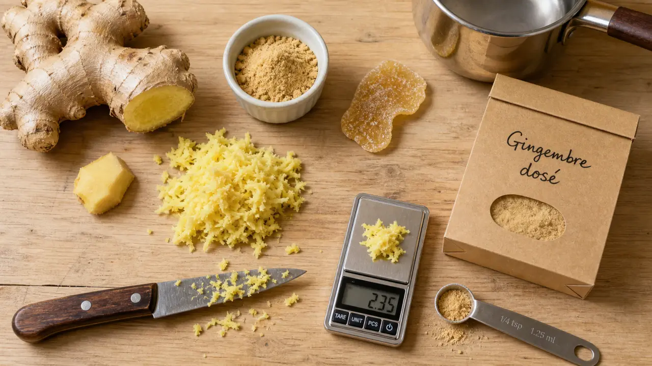 Gingembre cuisine : frais, poudre et confit, dosé et prêt