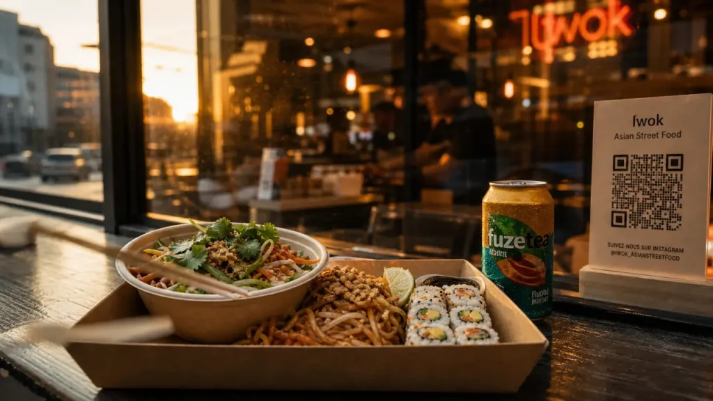 Iwok Asian Street Food à Sevran : plats halal (bo bun, pad thaï, makis)
