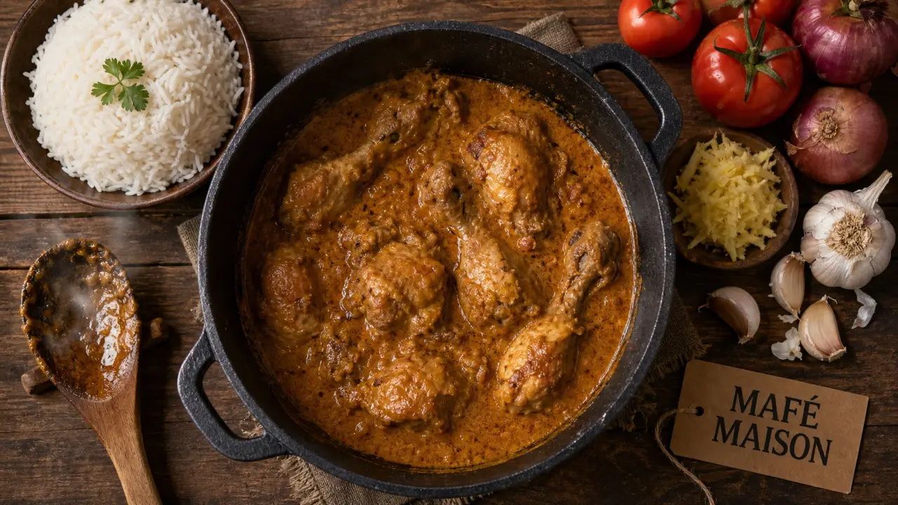 Mafé recette au poulet, sauce d’arachide onctueuse