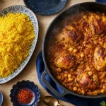 Recette au poulet marocain : poulet doré, pois chiches et sauce onctueuse