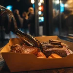 cut street food paris 10 : barquette viandes premium halal en barquette papier brun