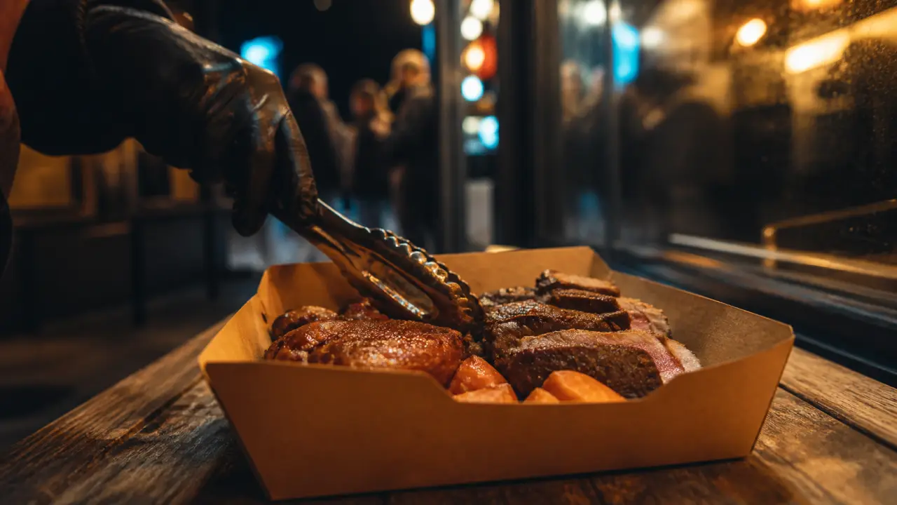cut street food paris 10 : barquette viandes premium halal en barquette papier brun