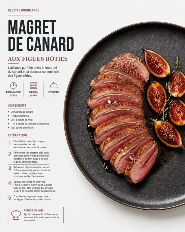 Recette magret de canard aux figues pour accompagner un vin rouge