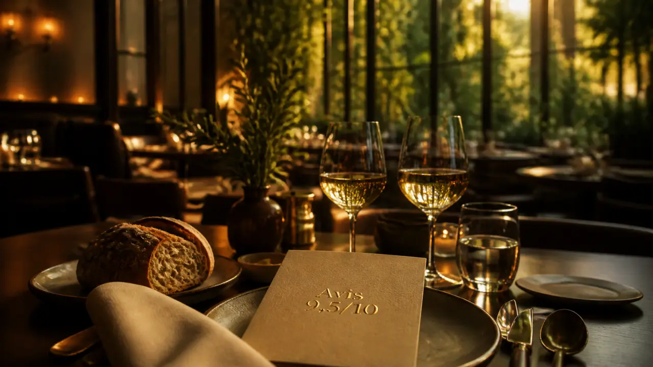 Le jardin des saveurs avis : table de restaurant dorée au golden hour