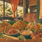 Nourriture à Bali : warung avec nasi goreng, mie goreng, gado gado et sambal