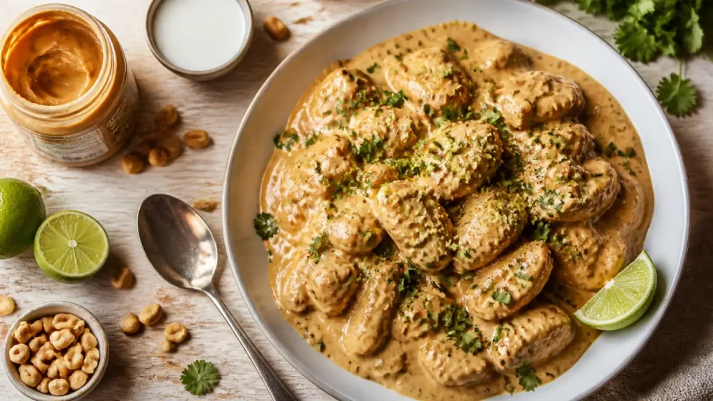 Recette de poulet au beurre de cacahuète : poulet tendre, sauce crémeuse