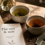 Thé noir ou vert en tasses : thé vert et thé noir