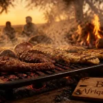 Nourriture afrique du sud : braai sur grille en braises, biltong et poisson