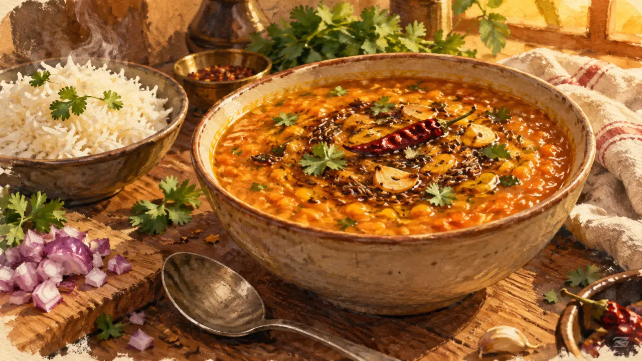 Recette cuisine indienne : dal lentilles corail doux, tadka d’épices