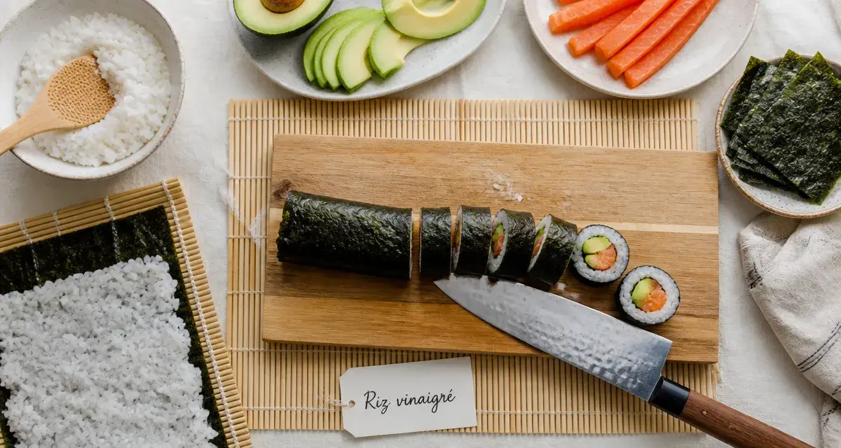 Recette de makis maison : riz vinaigré, saumon et avocat