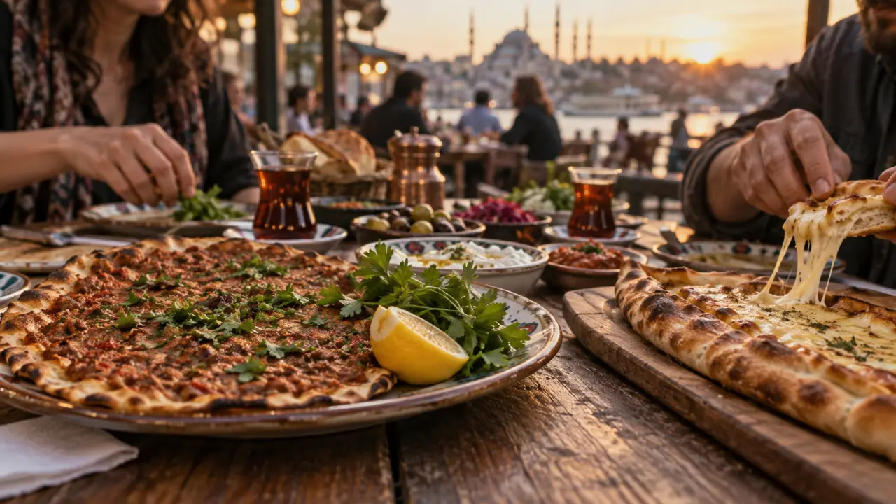 Spécialité turc lahmacun et pide à Istanbul