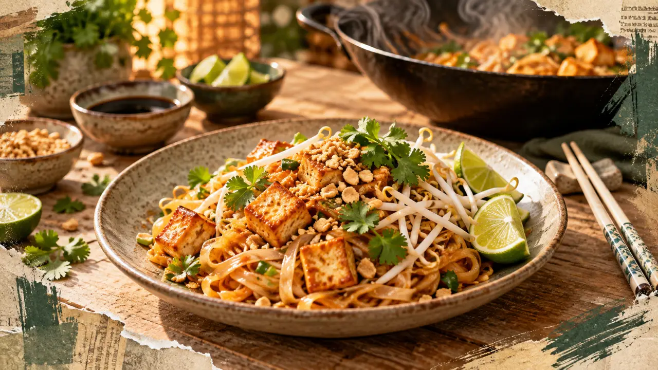Top 10 plat asiatique : pad thaï au tofu, citron vert