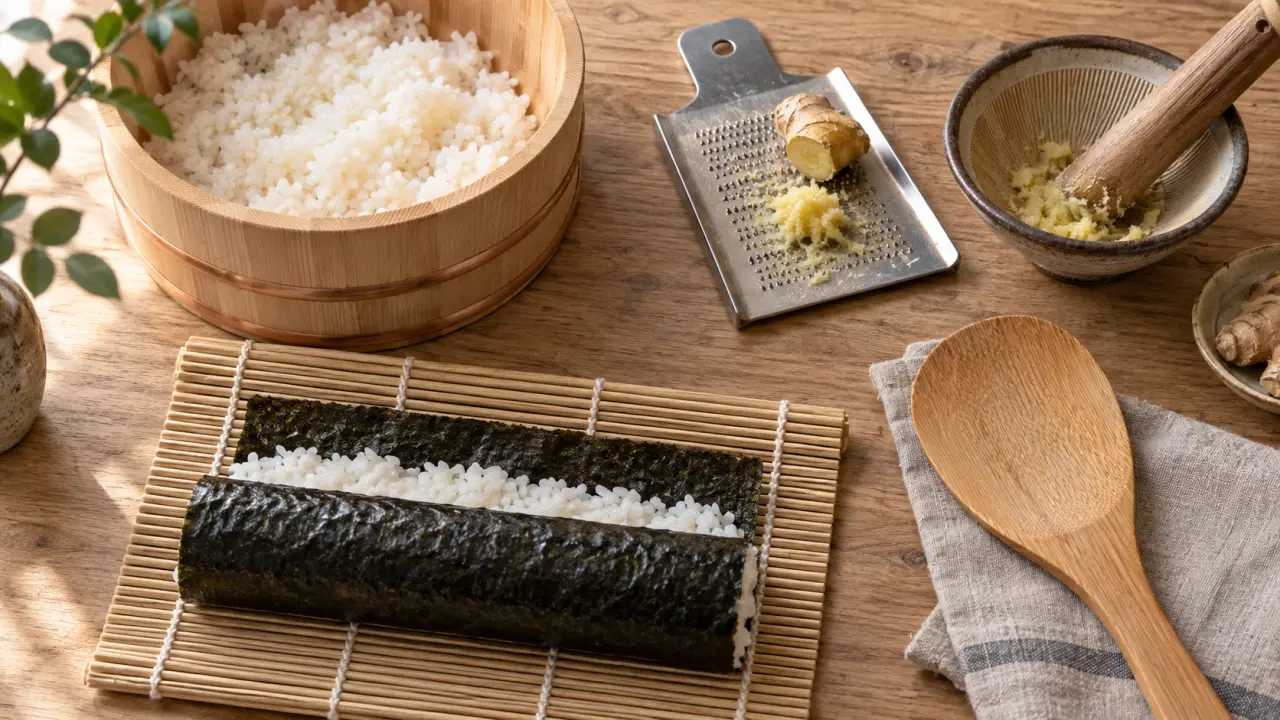 Ustensile cuisine japonais pour makis, riz et sauces