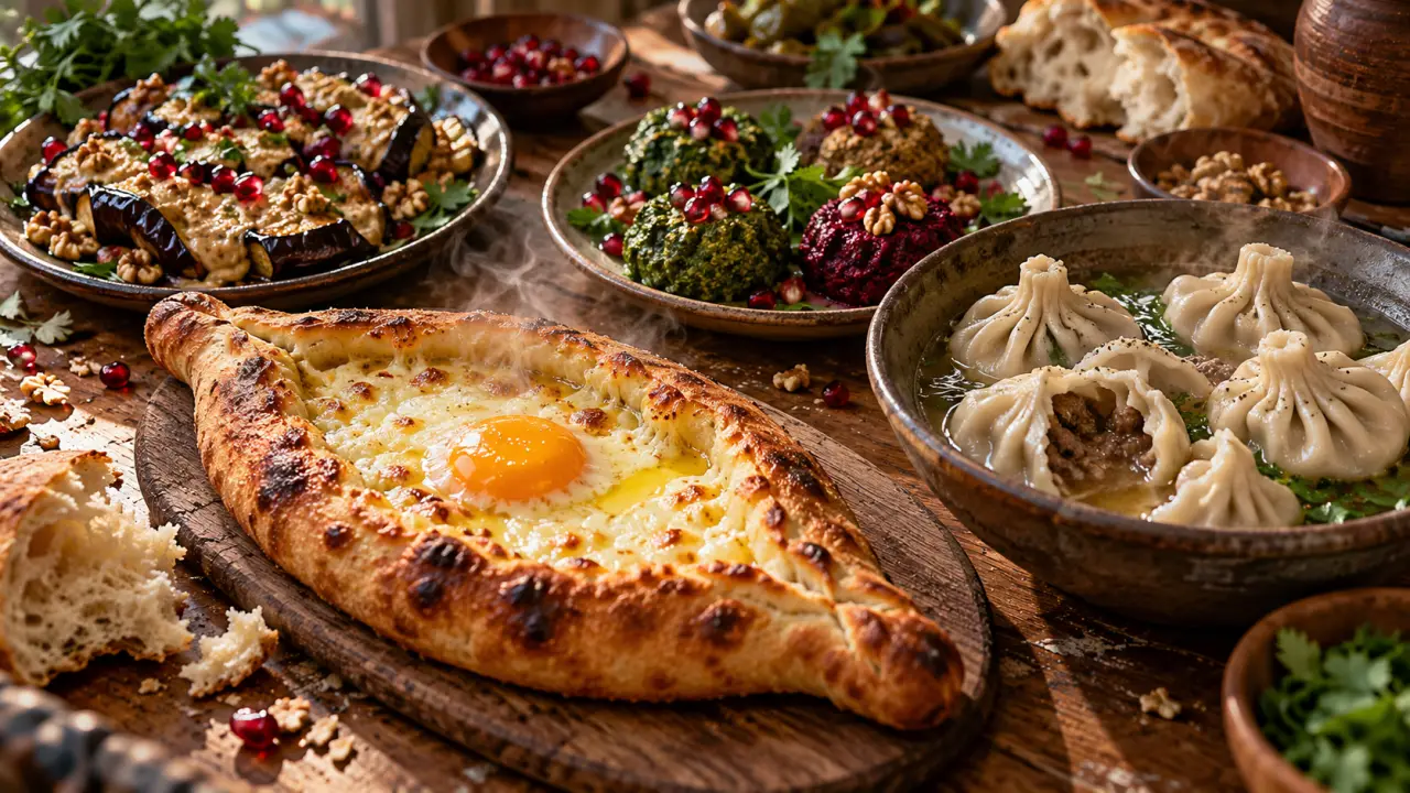 Cuisine georgienne : khachapuri fumant, khinkali et pkhali aux noix épicées