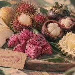 Fruit asiatique : nashi, pitaya, ramboutan, mangoustan, salak, durian
