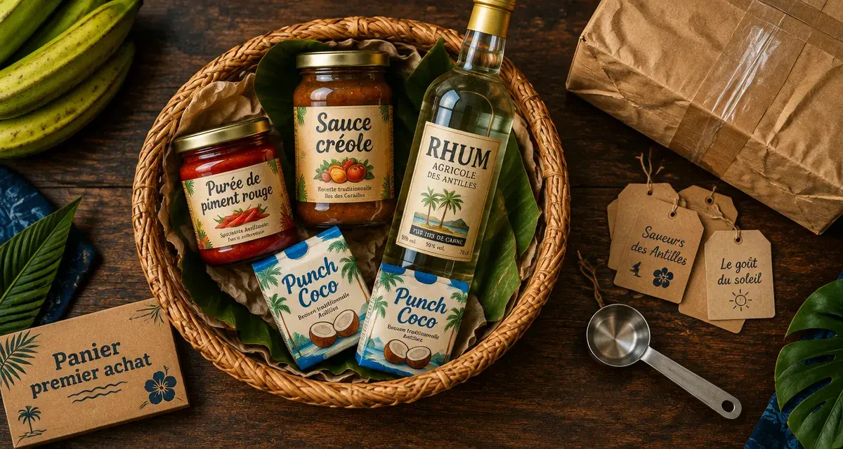 Magasin antillais en ligne : panier créole livré, rhum et punch coco