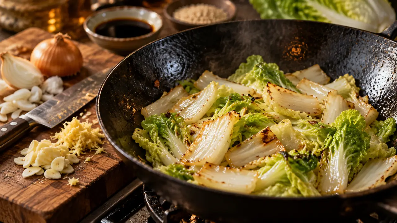 Préparer du choux chinois : côtes croquantes sautées, feuilles tendres en wok