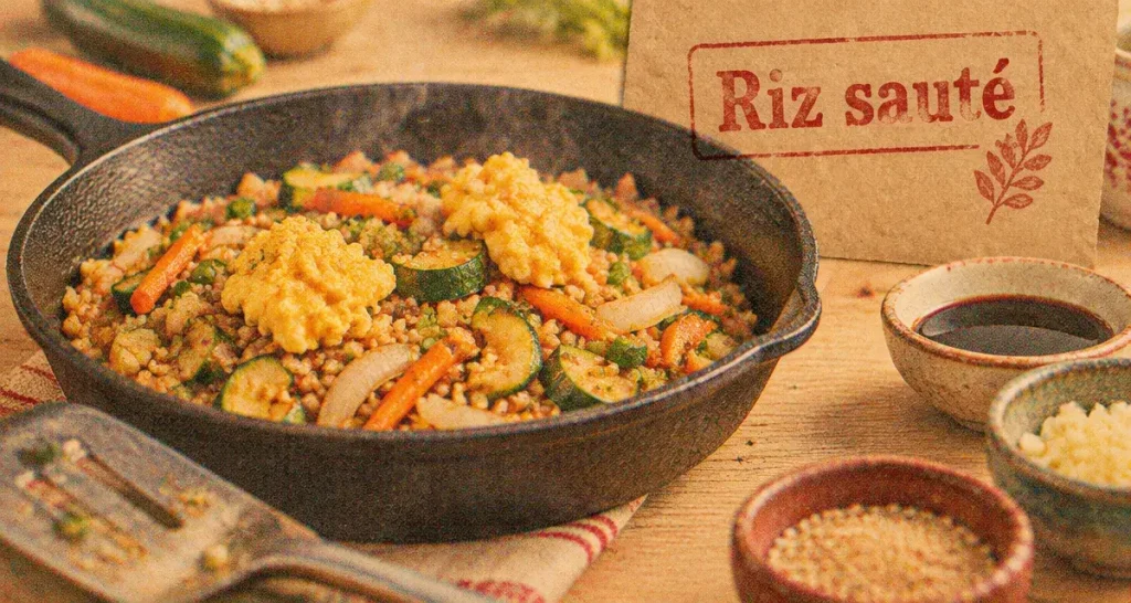 Que faire avec reste de riz : riz sauté aux légumes et œufs en poêle
