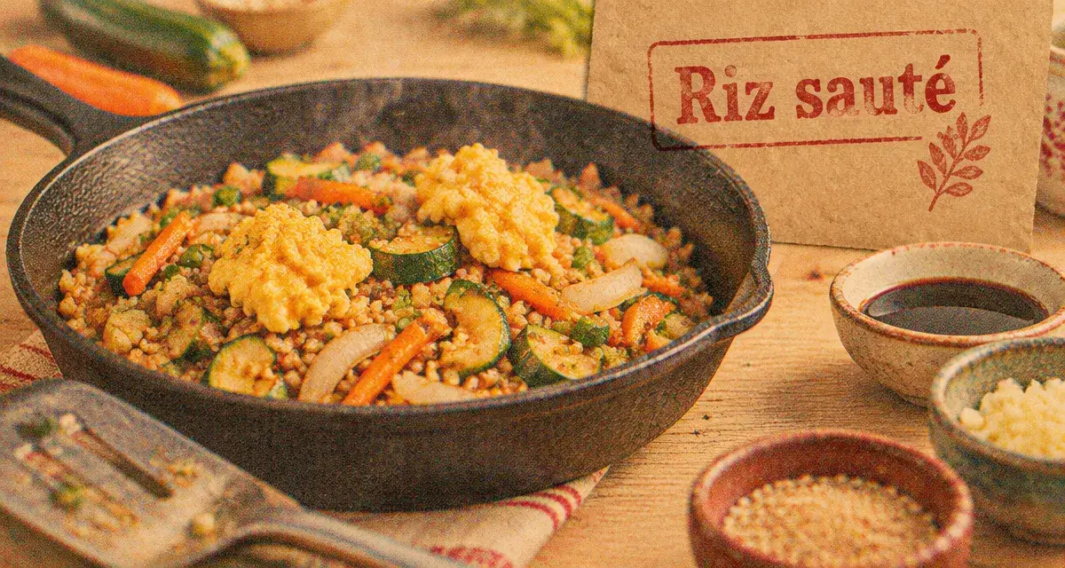 Que faire avec reste de riz : riz sauté aux légumes et œufs en poêle