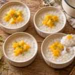 Recette perle japon au lait de coco, crème souple, perles translucides