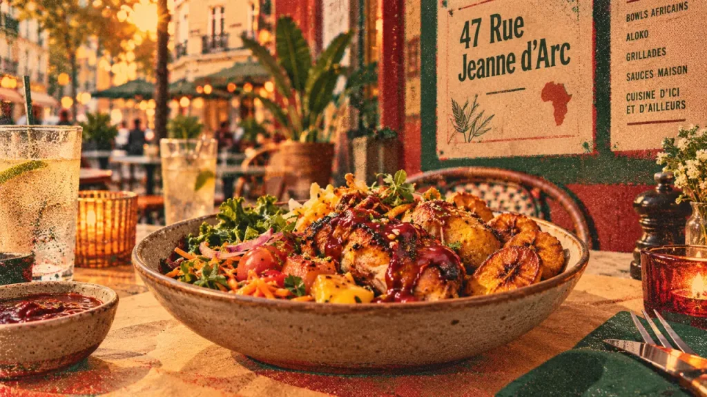 Restaurant africain à Orléans : bowl africain, aloko et sauce rouge