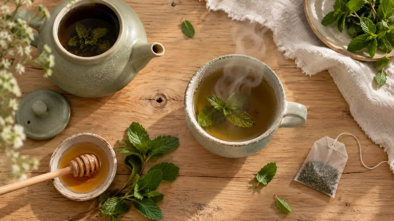 Thé à la menthe bienfaits : fraîcheur et digestion, feuilles de menthe